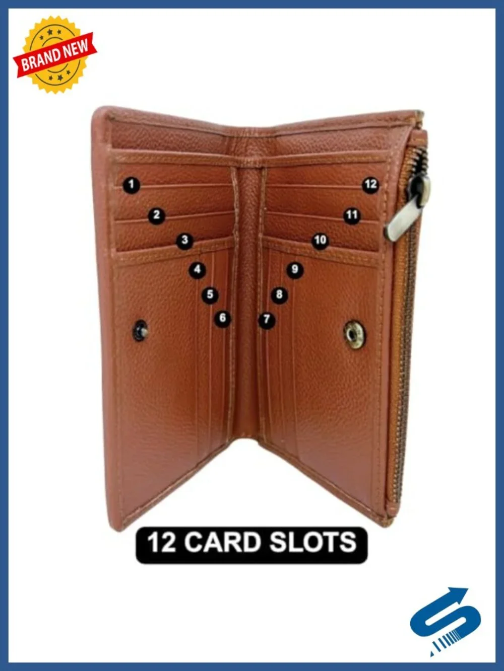 Slim Bifold Card Holder Wallet with Canvas and Leather - Boho Style